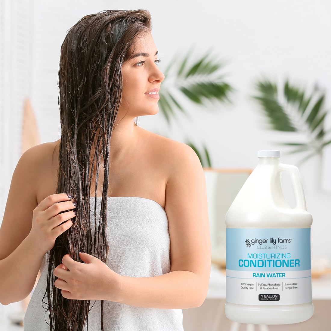 Ginger Lily Farms Suavidad Brillo Pelo tras lavado.