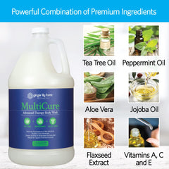 Ginger Lily Farms Tea Tree oil detail highlighting soothing aroma and ingredient clarity.