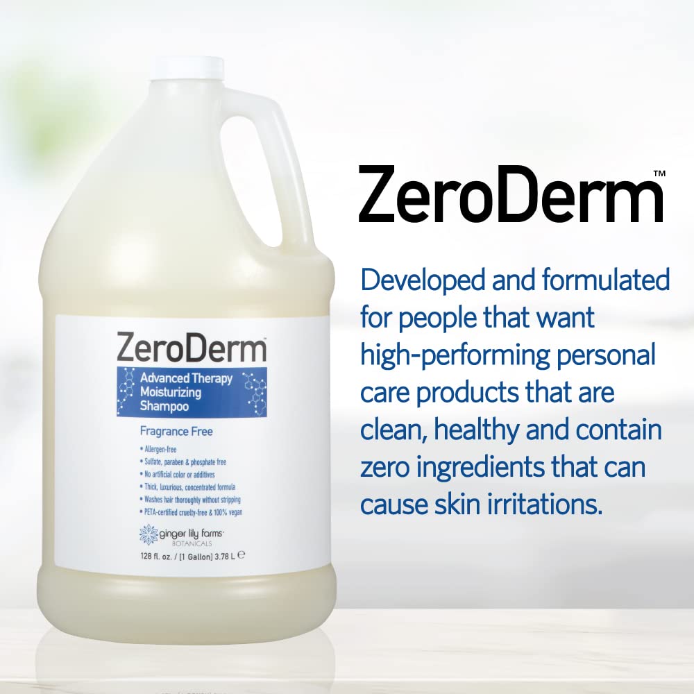 ZeroDerm in-shower scene illustrating cleansing without stripping natural oils.