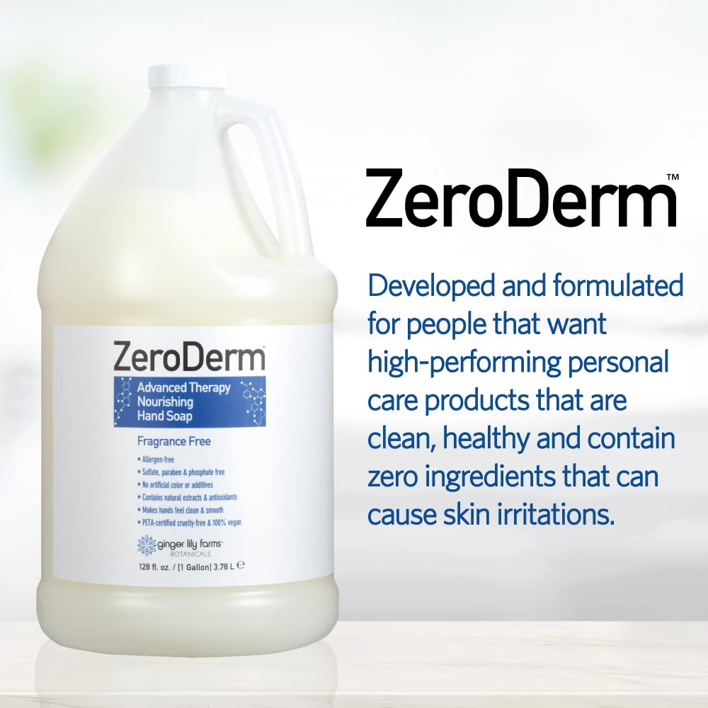 Ginger Lily Farms Zeroderm packaging emphasizing recycled materials