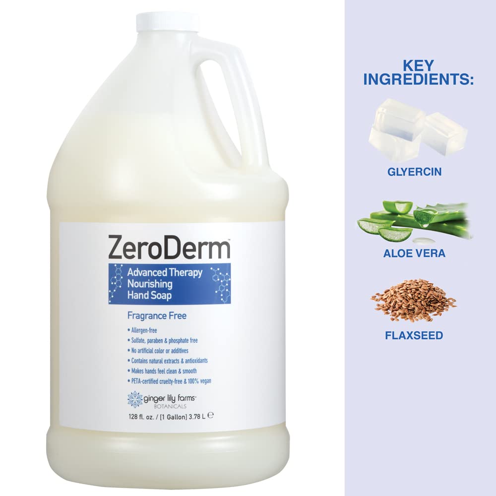 Ginger Lily Farms Zeroderm refill gallon for eco-friendly bulk option