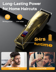 GinJee Hair Clippers LED display shows battery status at a glance.
