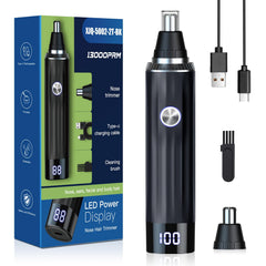 Ginity nose trimmer front view shows portable, travel-ready design for quick touch-ups.