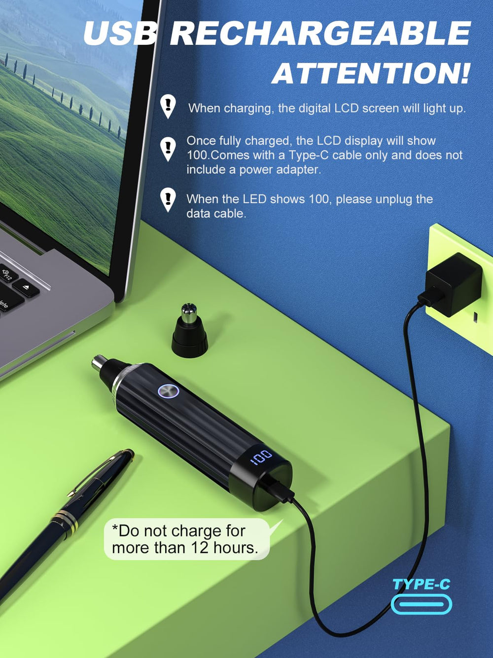 Ginity trimmer with 360° blades delivers precise, comfortable trimming.