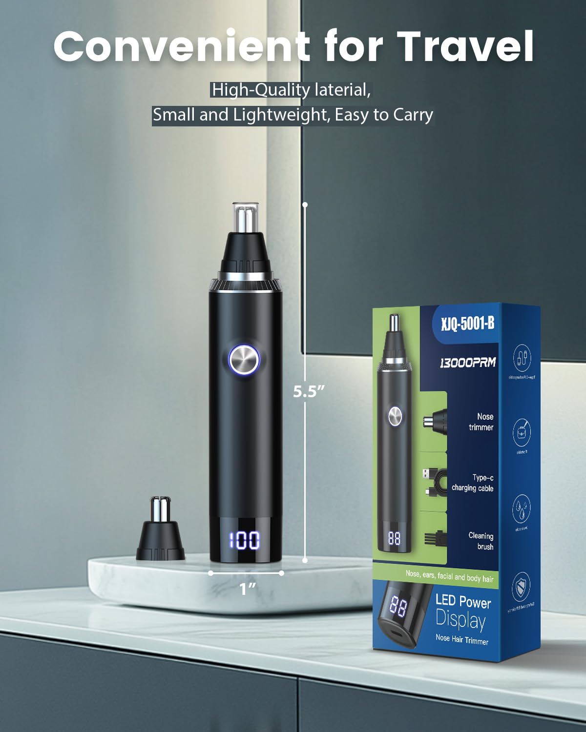 Ginity compact pen-design fits easily into bags.