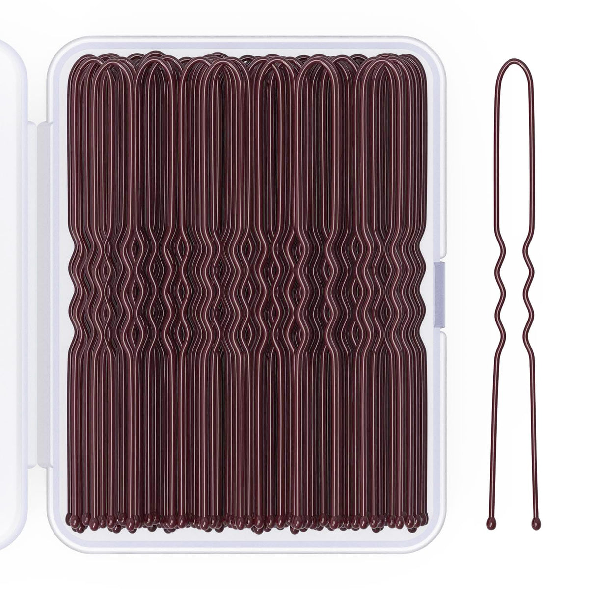 Giofumi U shaped hair pin 2.8 inch with brown case for easy storage
