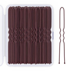 Giofumi U shaped hair pin 2.8 inch with brown case for easy storage