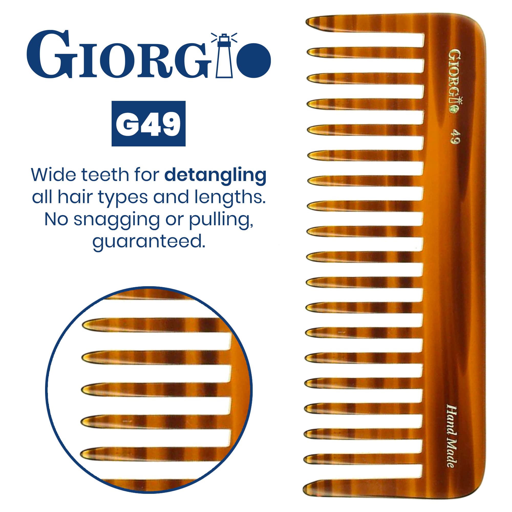 GIORGIO G49 saw-cut polished edges prevent snags during styling.
