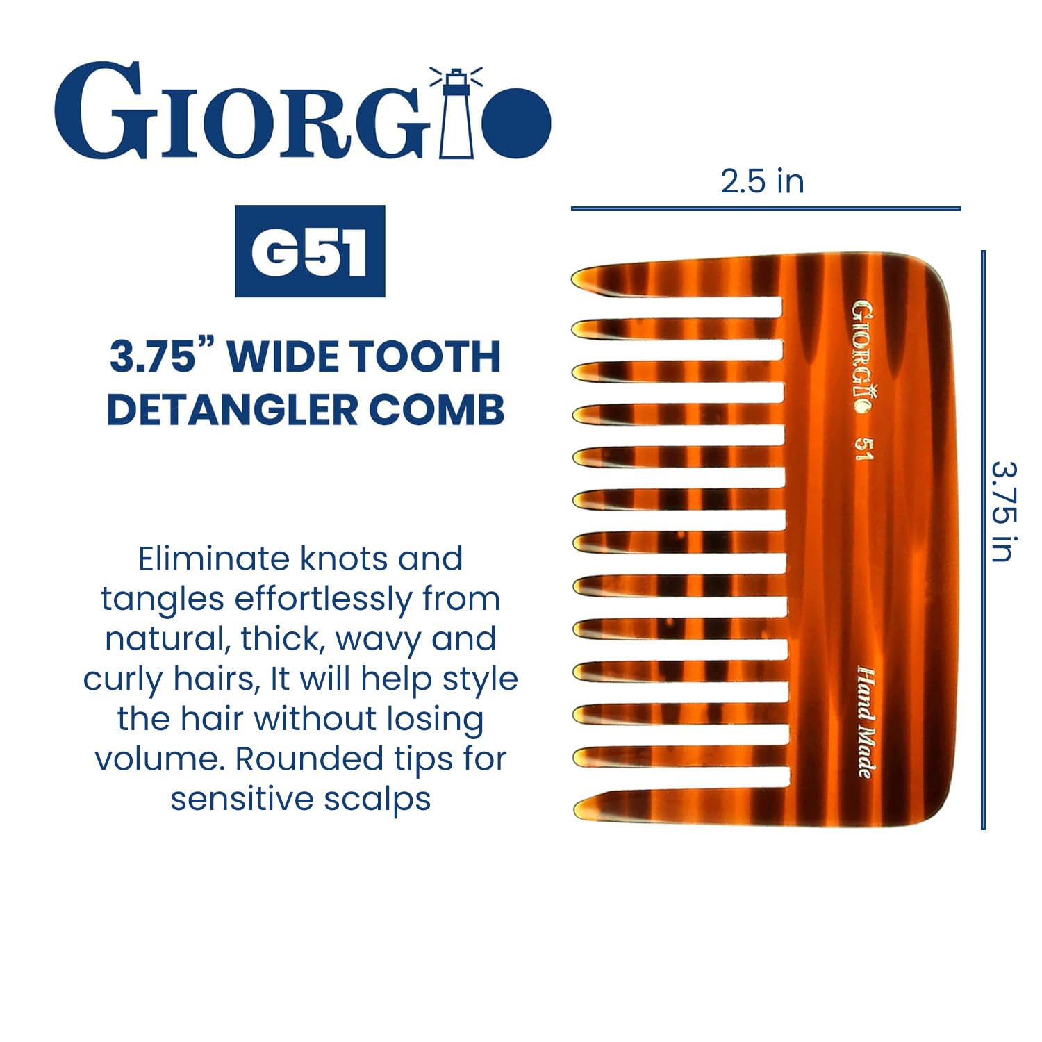 Giorgio G51 handmade saw-cut and polished edges for smooth styling.