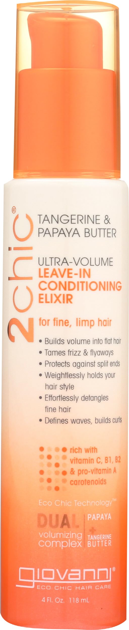 GIOVANNI 2chic Elixir Ultra-Volumen en botella: volumen ligero y rizos definidos