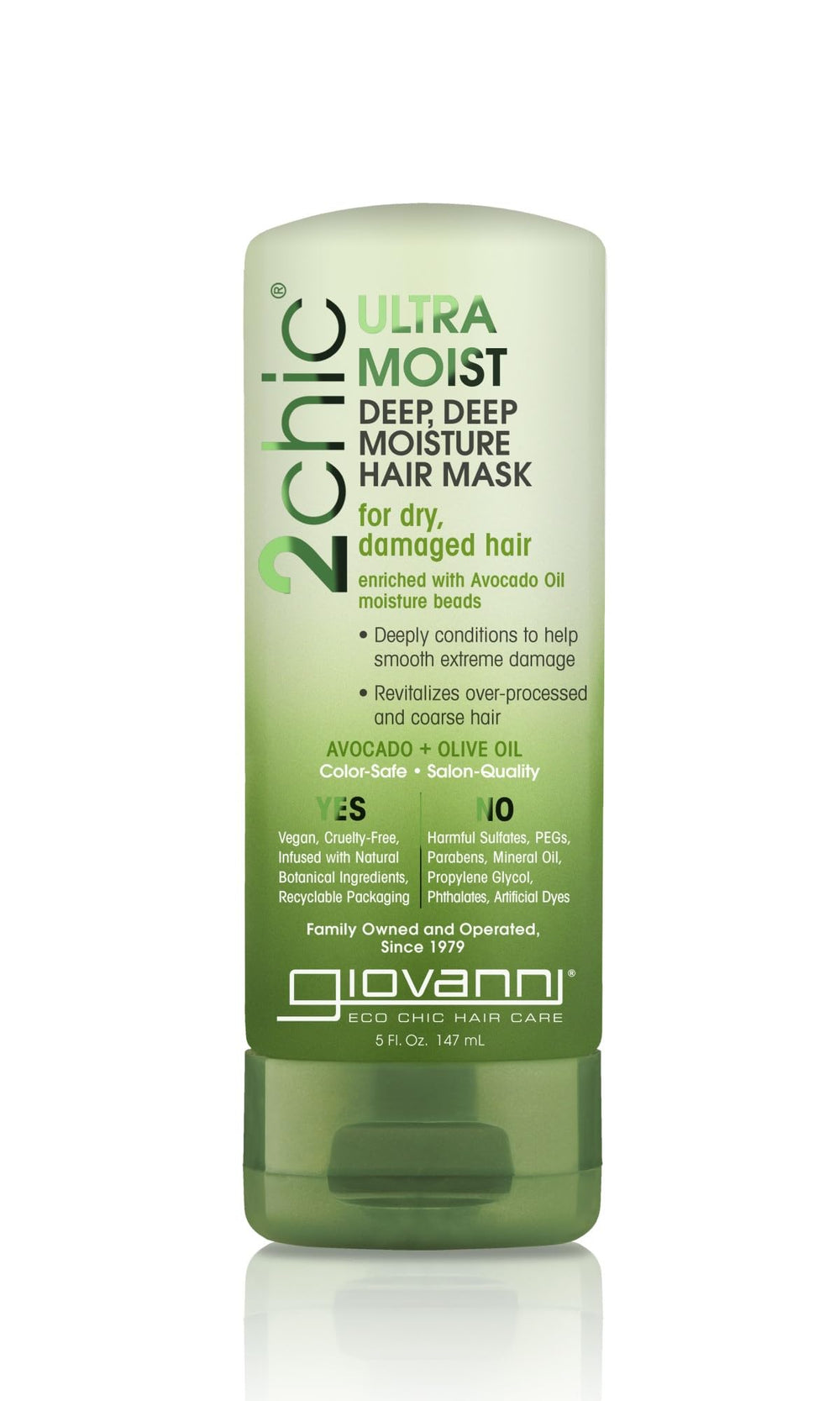 GIOVANNI 2chic Ultra-Moist Mascarilla para pelo, bote que revela cabello suave.