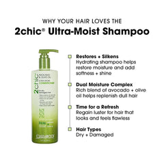 Giovanni 2Chic Ultra-Moist Olive Oil Conditioner Label emphasizes nourishing ingredients.