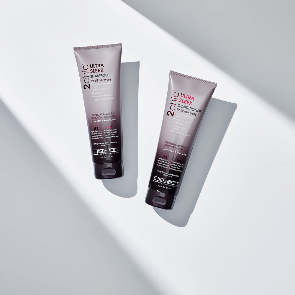 GIOVANNI 2chic Ultra-Sleek Shampoo, brillo suave sin resecar.