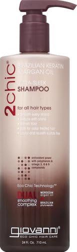 GIOVANNI 2chic Ultra-Sleek Shampoo, textura cremosa para una experiencia de lavado lujosa.