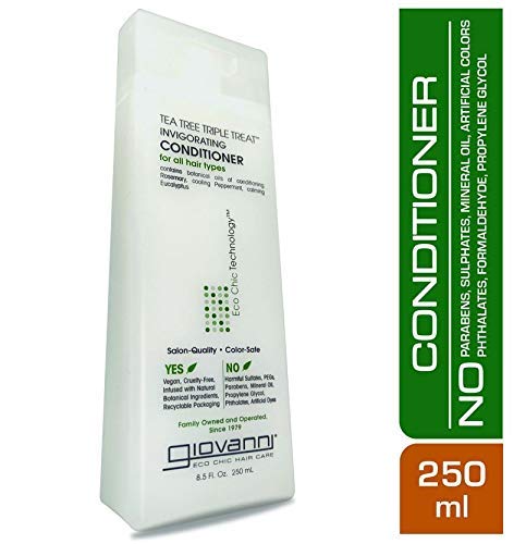 Acondicionador Giovanni: masaje en cuero cabelludo para sensación refrescante.
