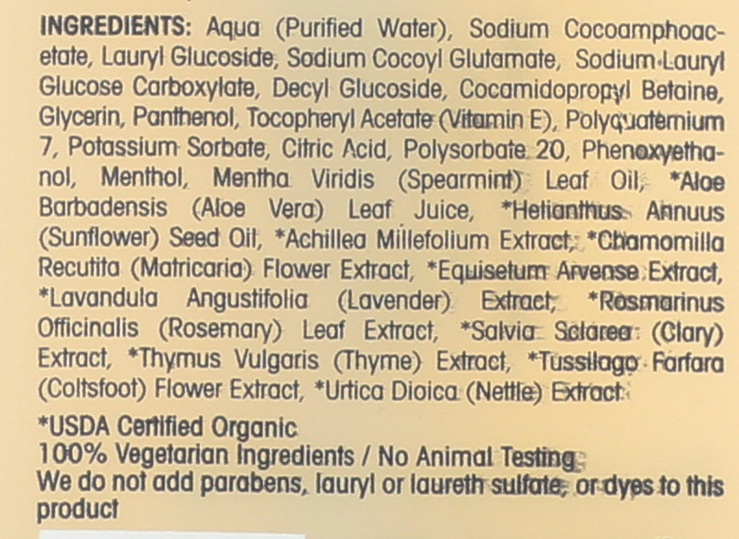 Botanical oils and spearmint in GIOVANNI Golden Wheat shampoo