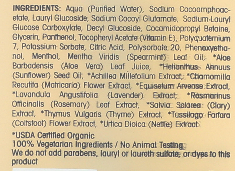 Botanical oils and spearmint in GIOVANNI Golden Wheat shampoo