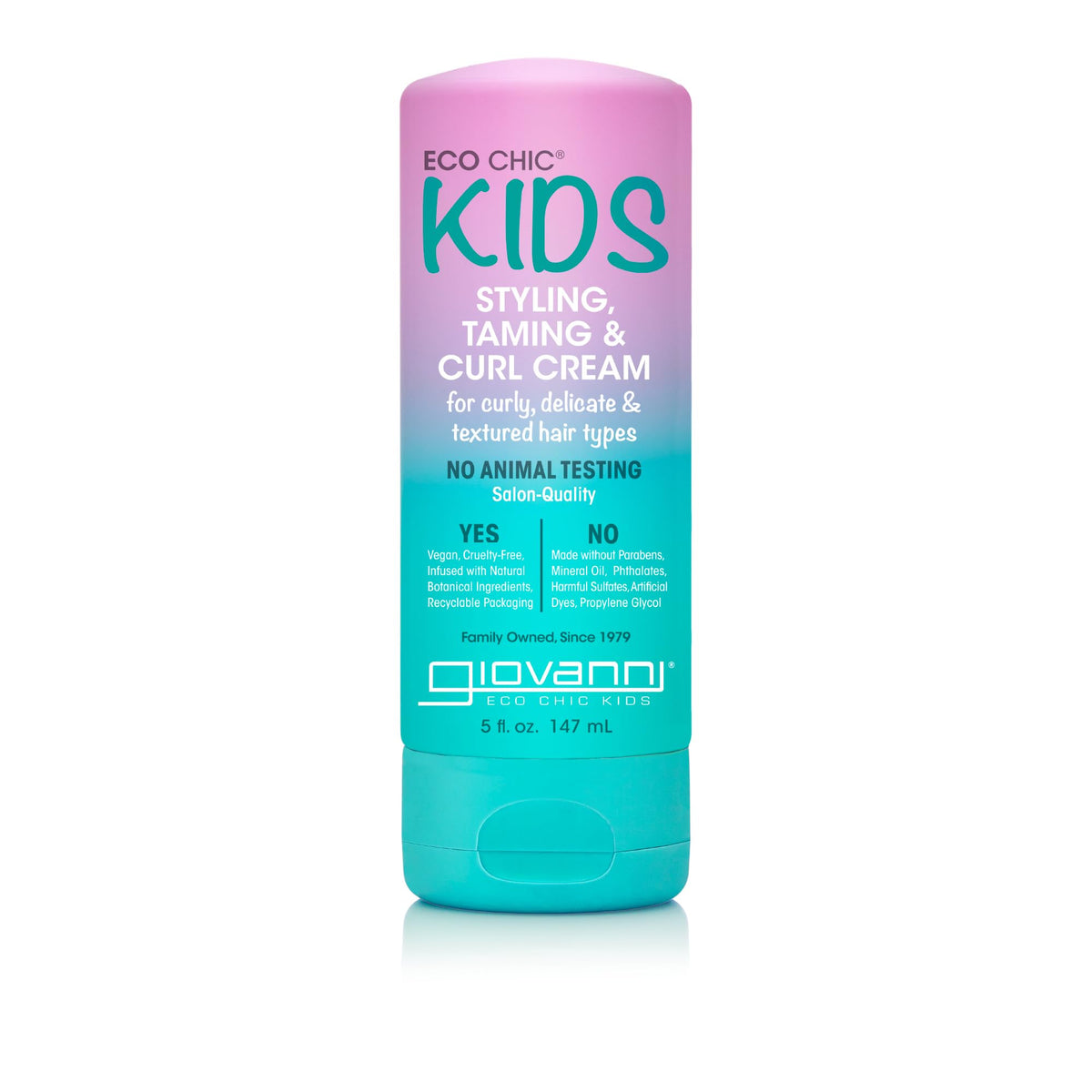GIOVANNI Eco Chic para Niños: crema para rizos en envase, definición suave para el peinado diario.