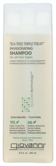 Giovanni Invigorating Tea Tree Shampoo bottle front view for refreshing scalp cleanse.