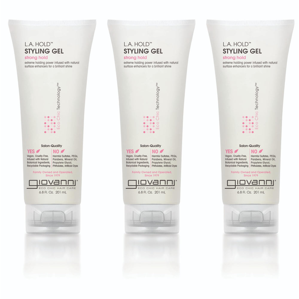 GIOVANNI La Hold Styling Gel bottle with pump for strong all-day hold