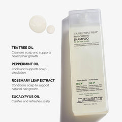 GIOVANNI champú de árbol de té Triple Treat, cuidado del color y limpieza suave.