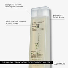 GIOVANNI champú de árbol de té Triple Treat, espuma suave para cabello limpio.