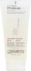 Giovanni Styling Gel L.A. Natural bottle close-up for strong flexible hold.