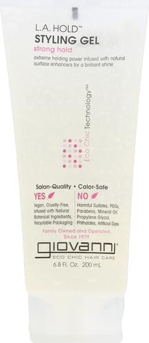 Giovanni Styling Gel L.A. Natural application on hair for sleek definition.