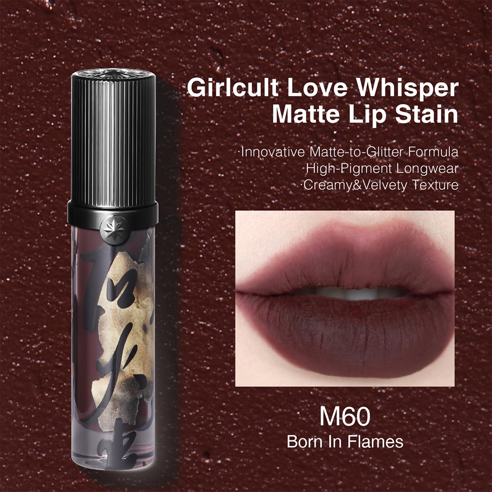 GIRLCULT Matte Lip Stain ofrece acabado aterciopelado y color duradero.