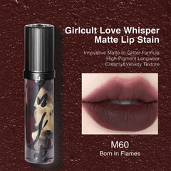GIRLCULT Matte Lip Stain ofrece acabado aterciopelado y color duradero.