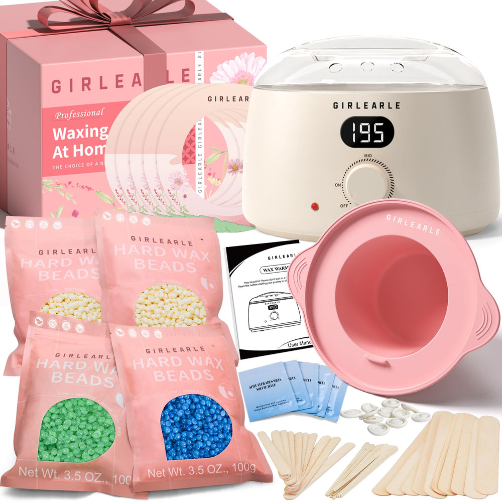 GIRLEARLE digital wax heater with LED display for precise at-home waxing