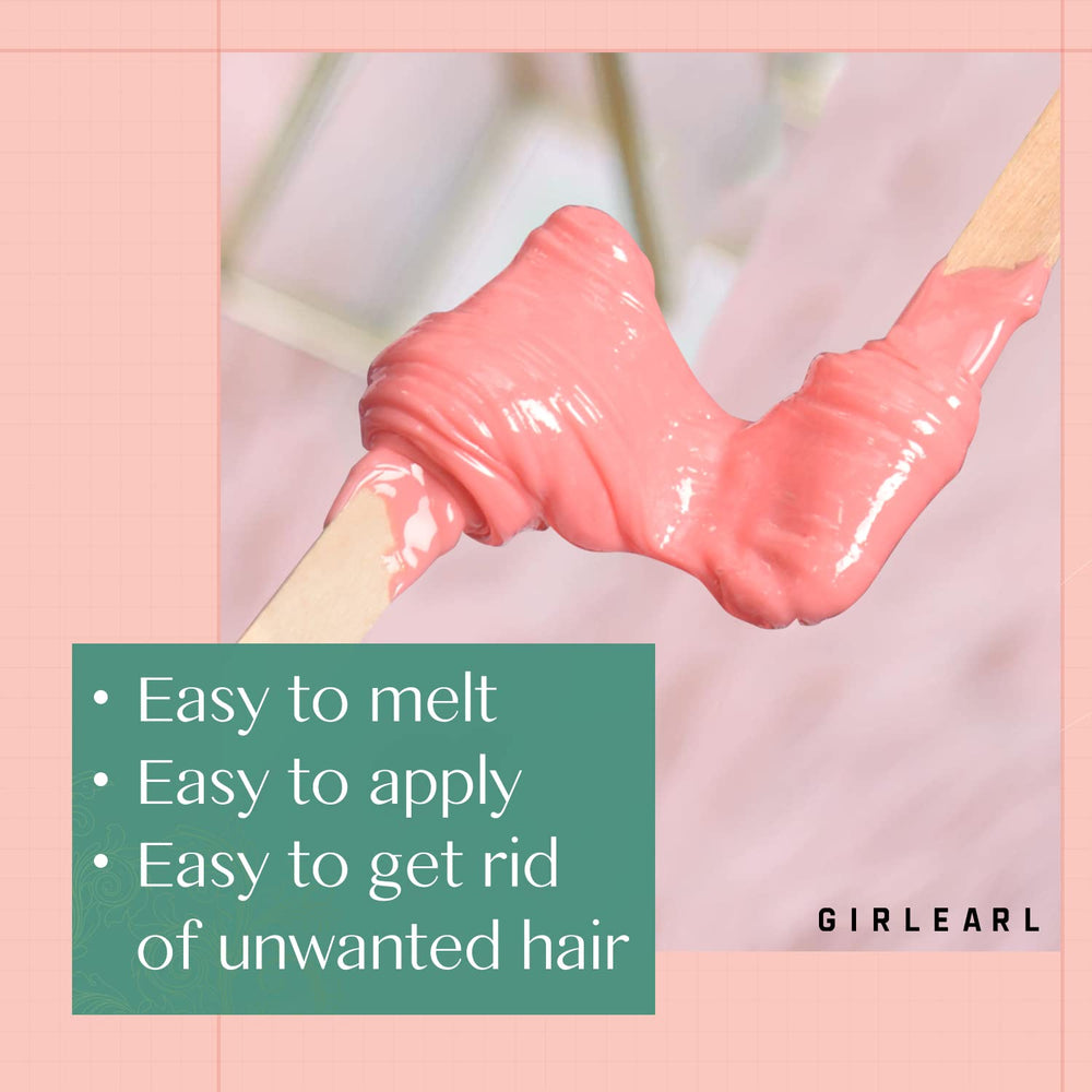 GIRLEARLE rose formula wax beads for facial waxing and eyebrow shaping at home