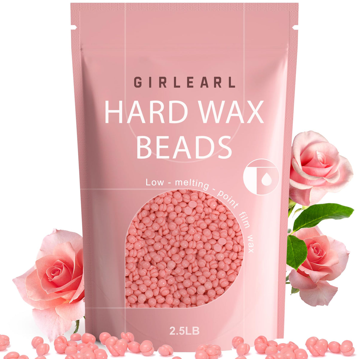 GIRLEARLE rose oil wax beads for soothing skin and spa-like finish