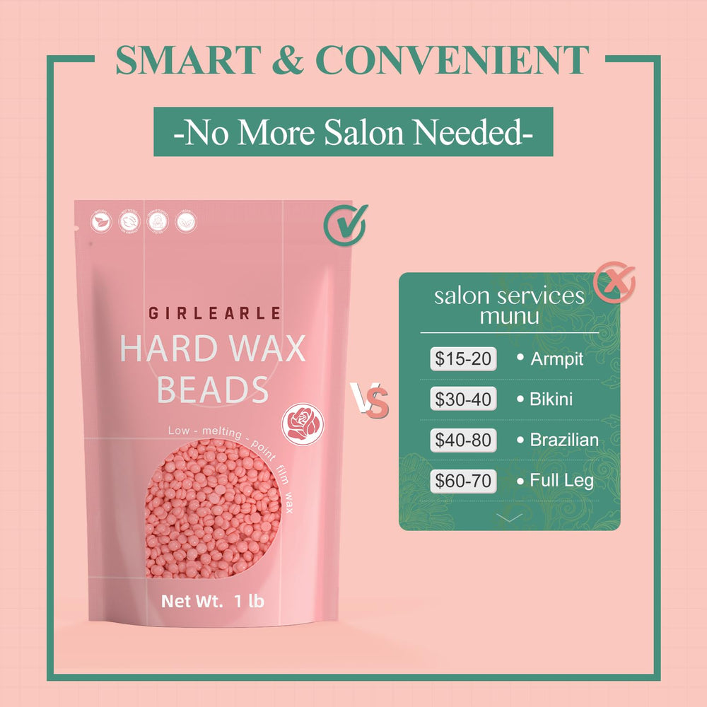 GIRLEARLE ready-to-use wax beads enable quick at-home waxing sessions