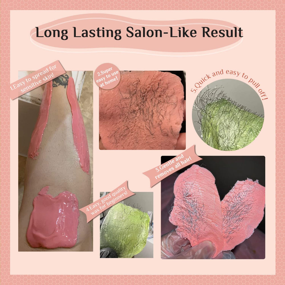 GIRLEARLE rose wax beads for effective removal of coarser hair.
