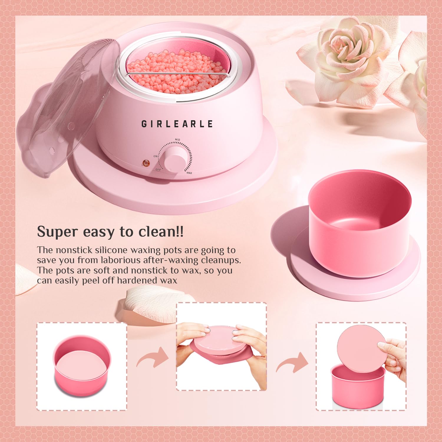 GIRLEARLE spatulas set for precise application on any body area.