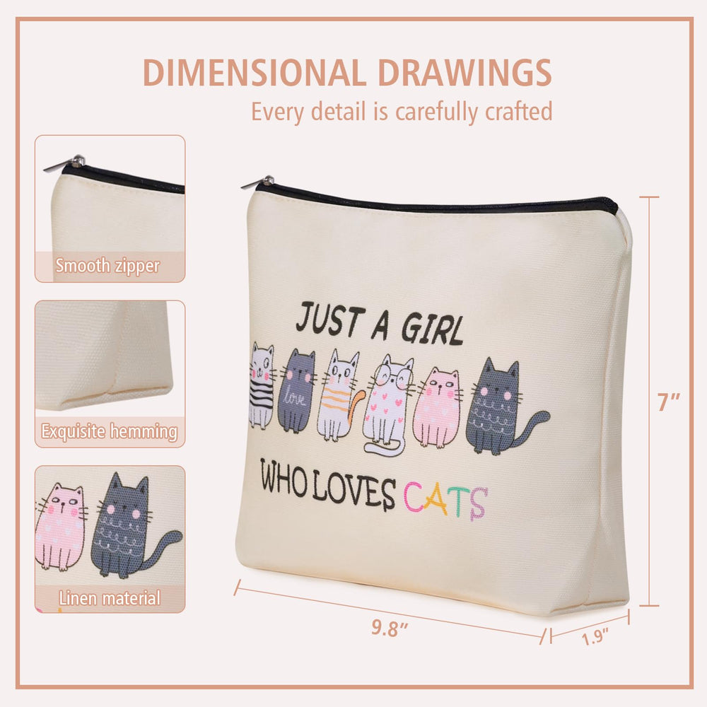 Girlly Cat Makeup Bag travel-friendly design simplifies packing for trips.