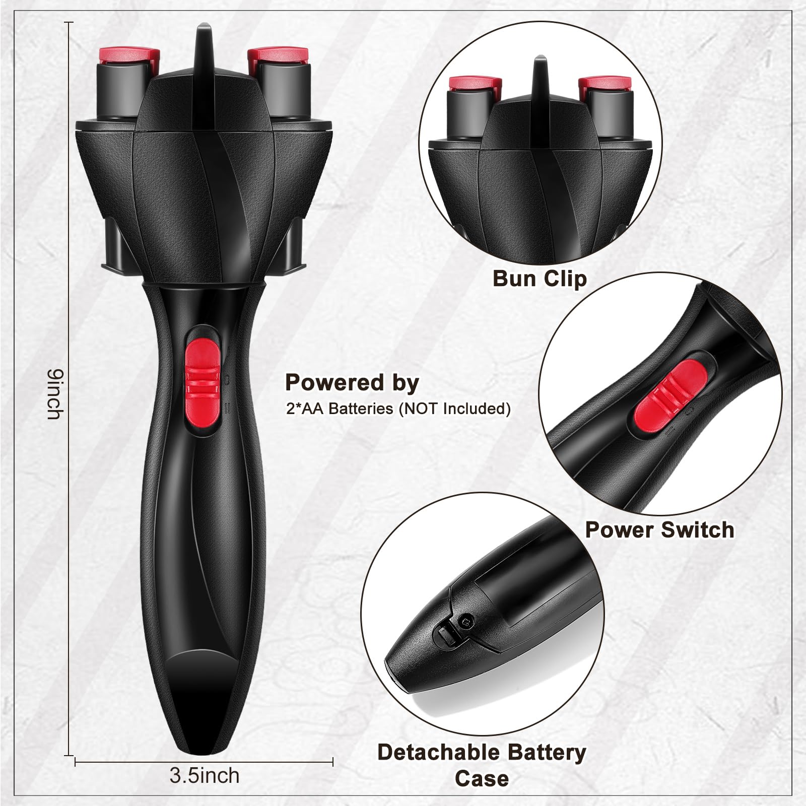 Gisafai battery-operated braider close-up with simple button controls
