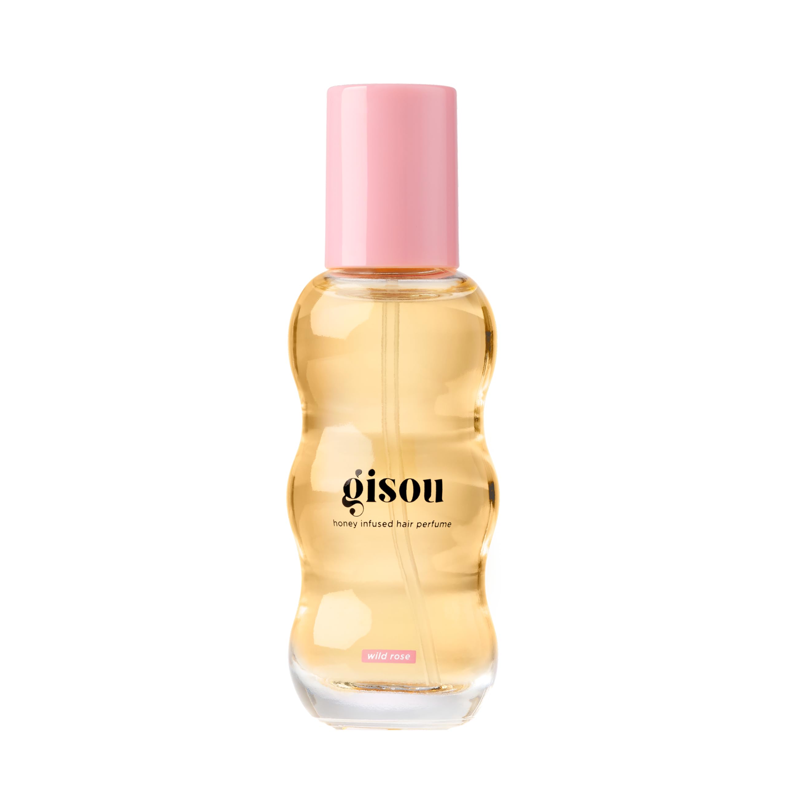 Gisou Honey Infused Hair Perfume Wild Rose bottle delivers hydrating shine