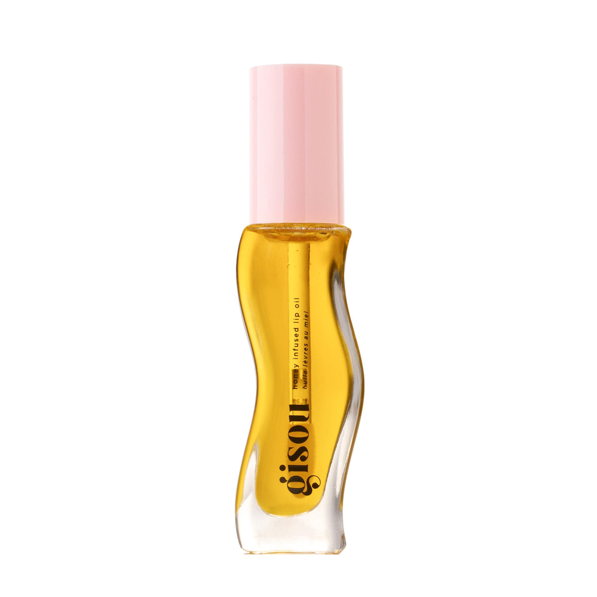 Gisou Honey Infused Lip Oil bottle delivers hydrating gloss.