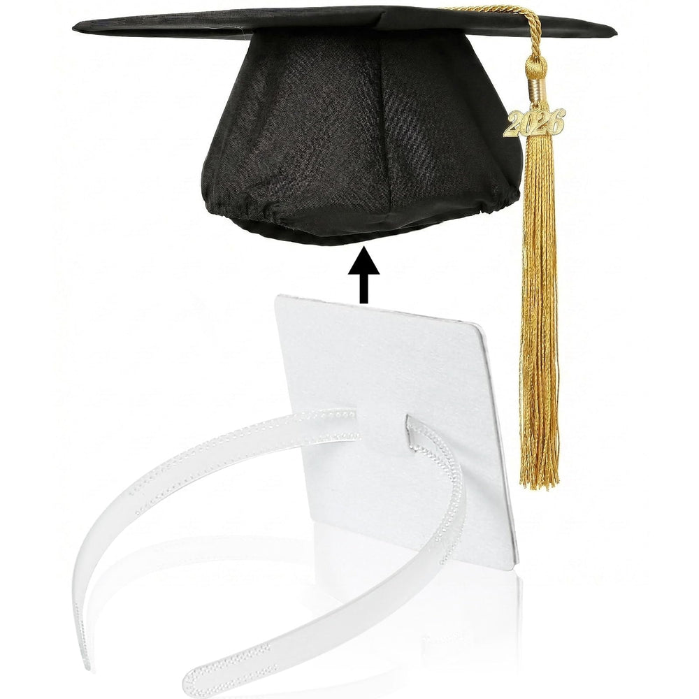 GIURKUU Graduation Cap Headband clear inside-cap view for secure styling during ceremonies.