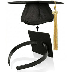 GIURKUU graduation cap headband closeup highlighting secure, comfortable fit.