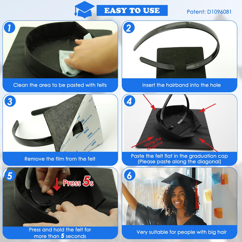 GIURKUU headband keeps cap stable for a confident ceremony moment.