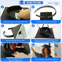 GIURKUU headband keeps cap stable for a confident ceremony moment.