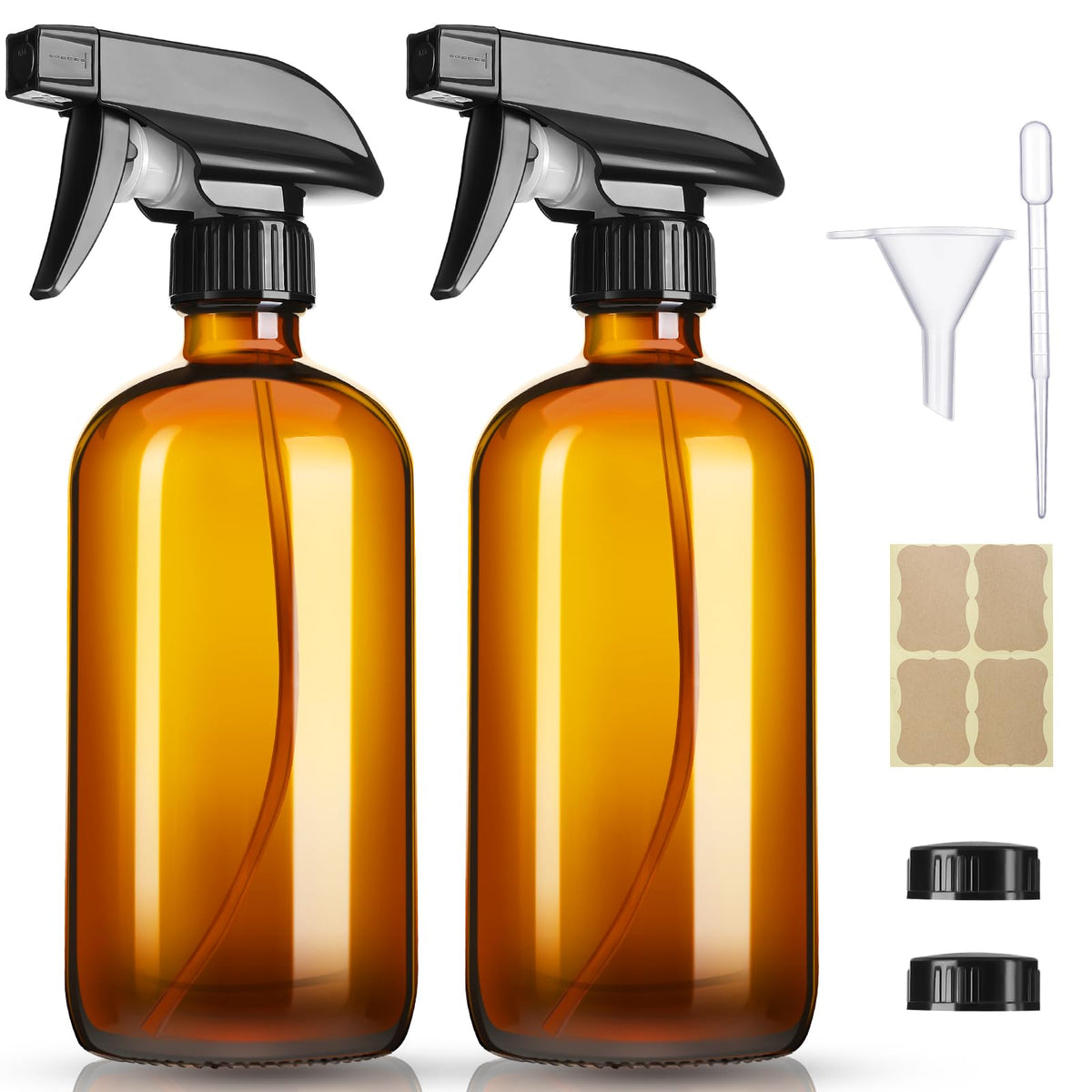 GIVAMEIHF amber bottle assembly for DIY cleaners and essential oil blends.