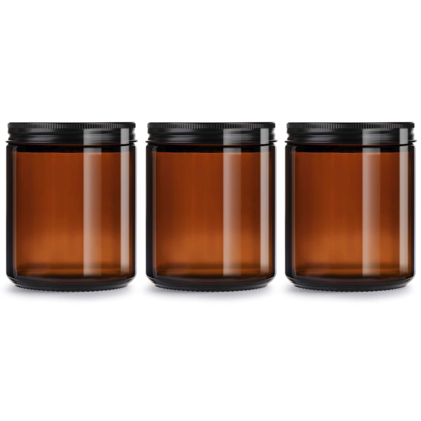 GIVAMEIHF 8oz amber glass jar with lid for candles and cosmetics