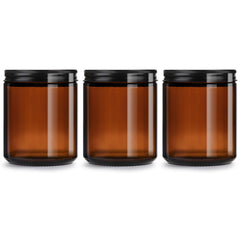 GIVAMEIHF 8oz amber glass jar with lid for candles and cosmetics