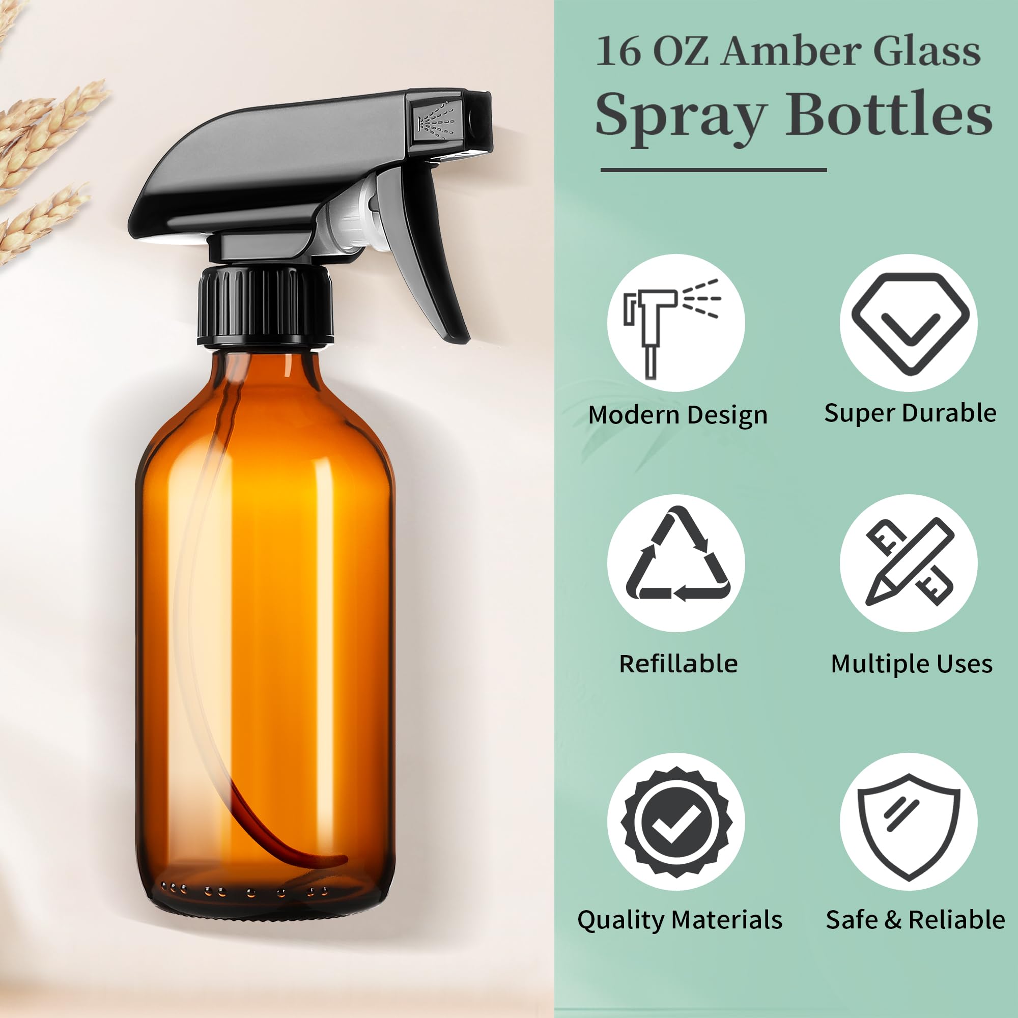 GIVAMEIHF amber glass spray bottle in use for cleaning tasks