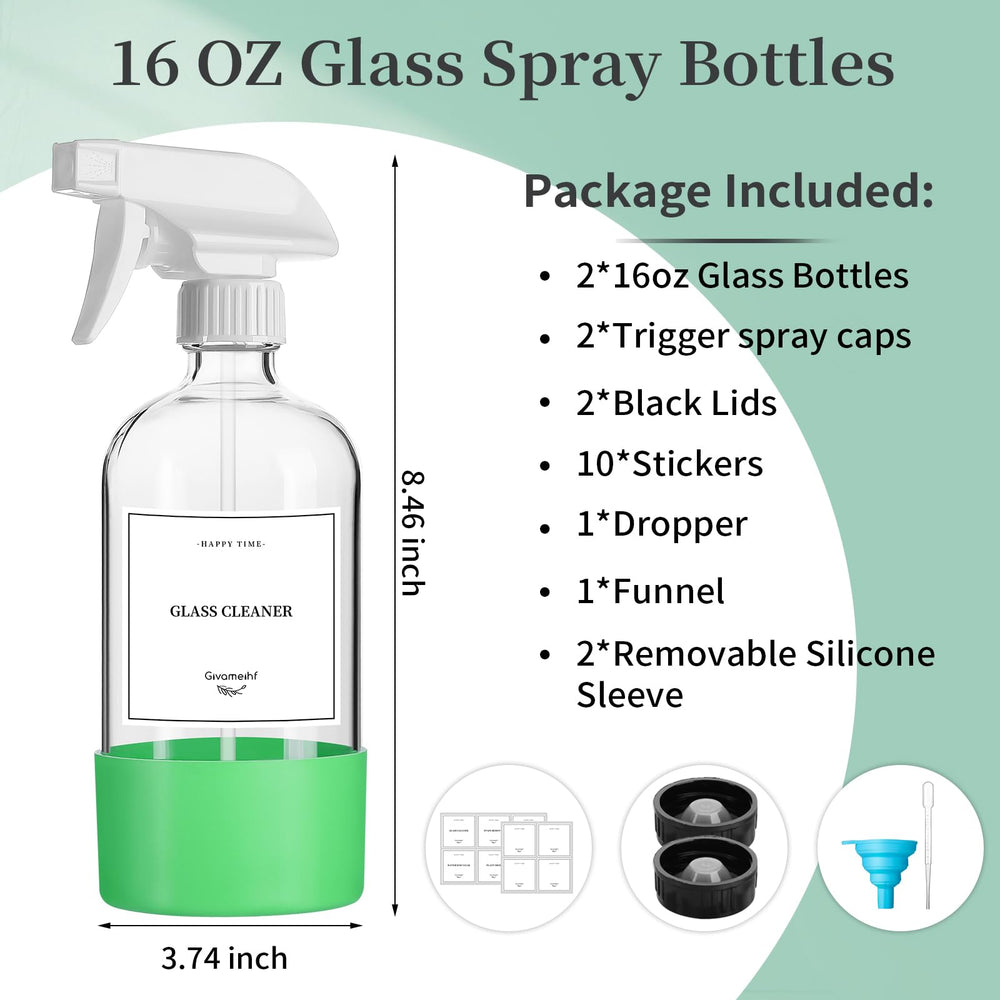 GIVAMEIHF glass bottle with blue silicone sleeve for non-slip grip