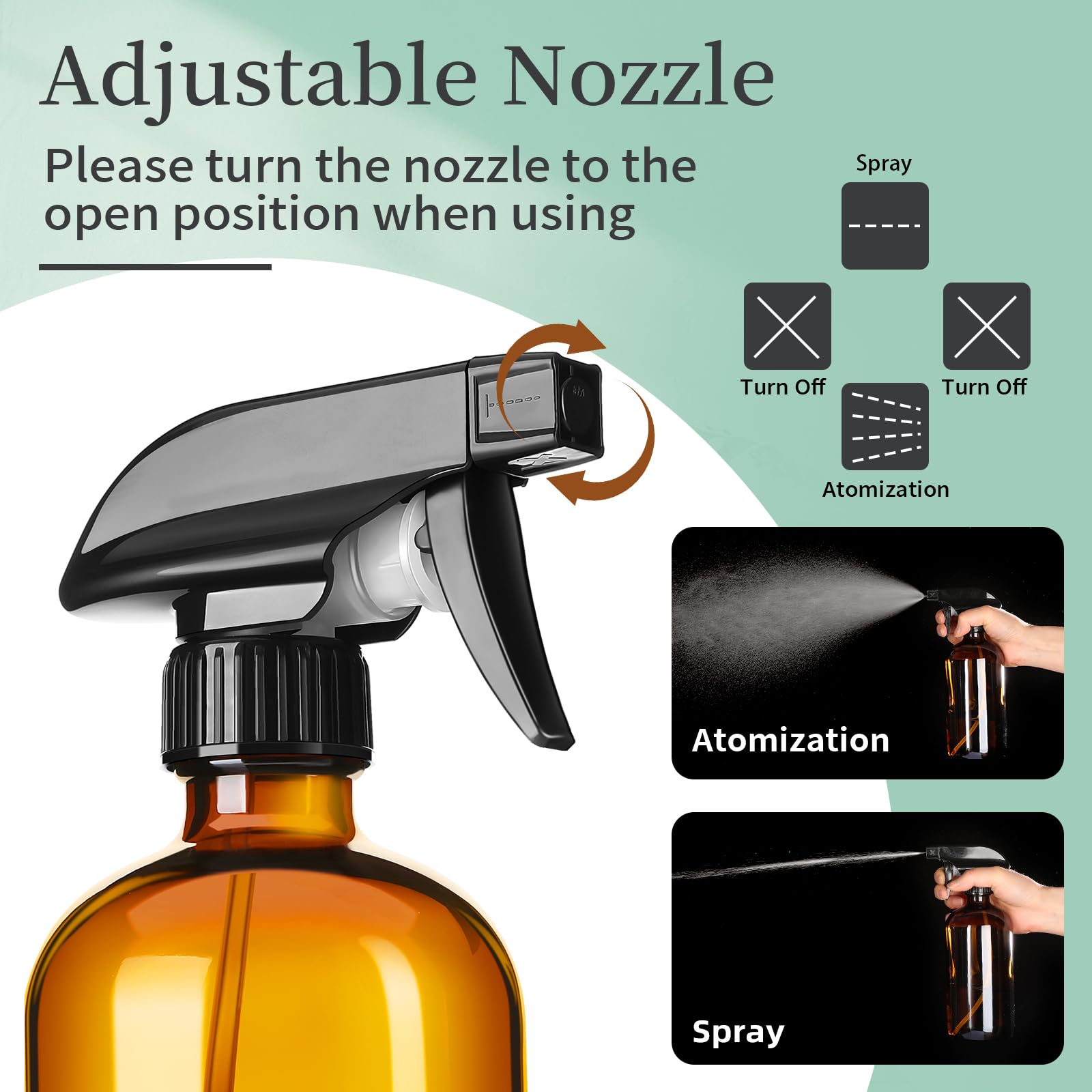 Set includes two bottles, two nozzles, funnel, dropper, lids, and labels.